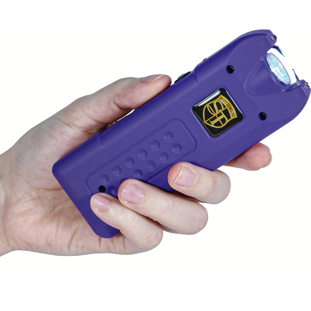 80,000,000 volt MultiGuard Stun Gun Alarm and Flashlight with Built in Charger Purple view 4